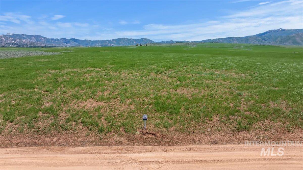 View of mountain background with rural landscape