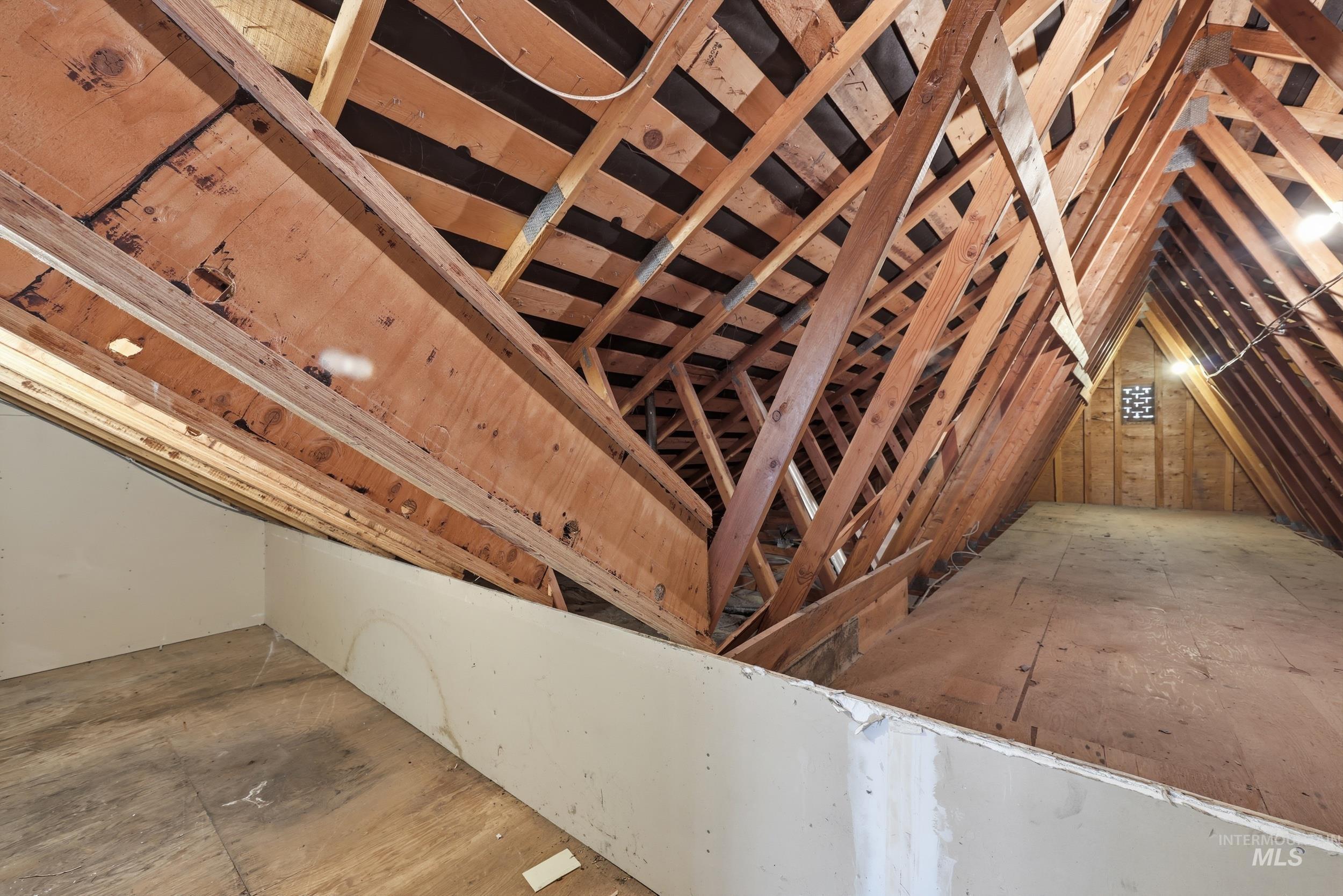 View of unfinished attic