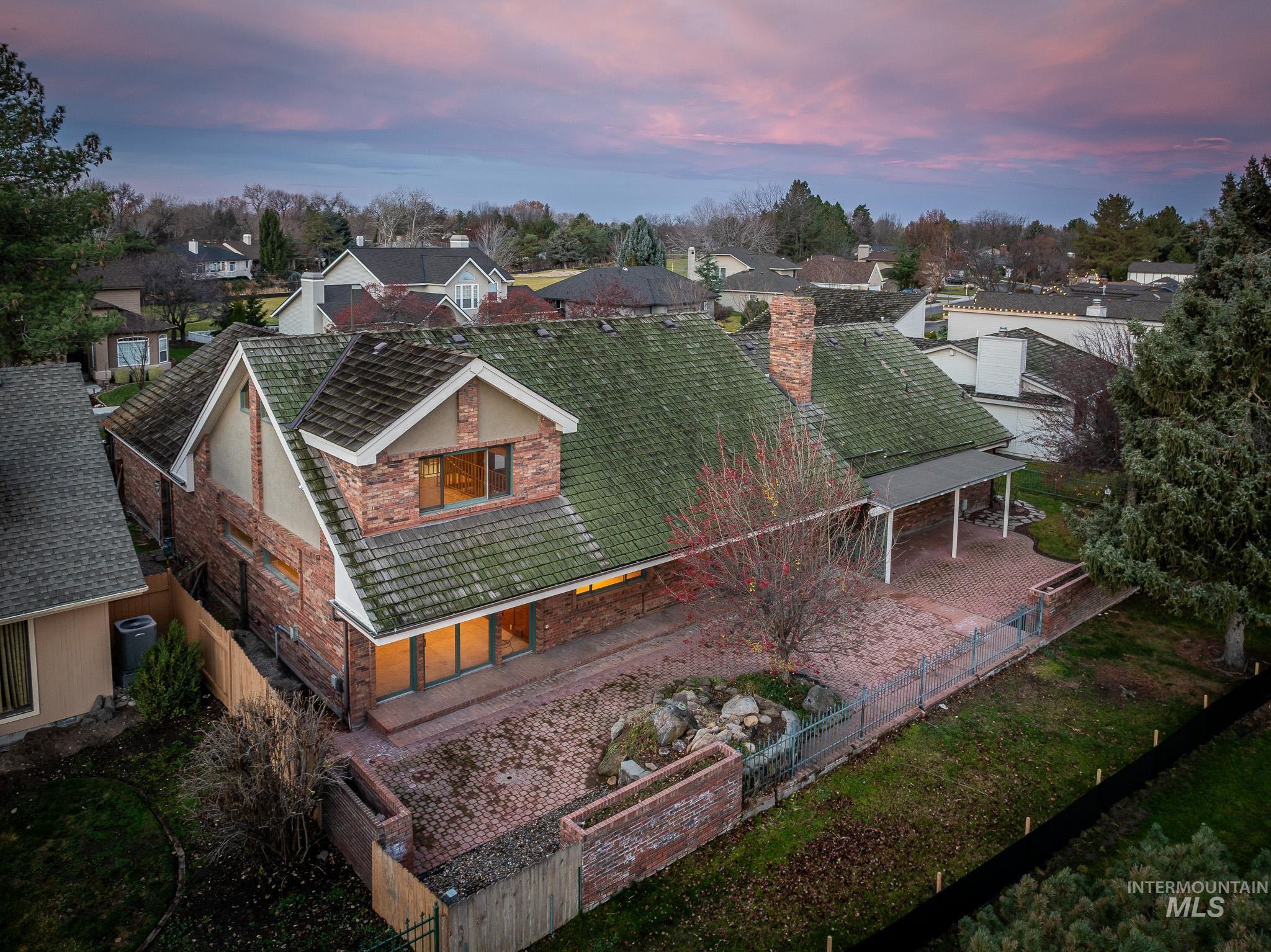 Aerial view of residential area