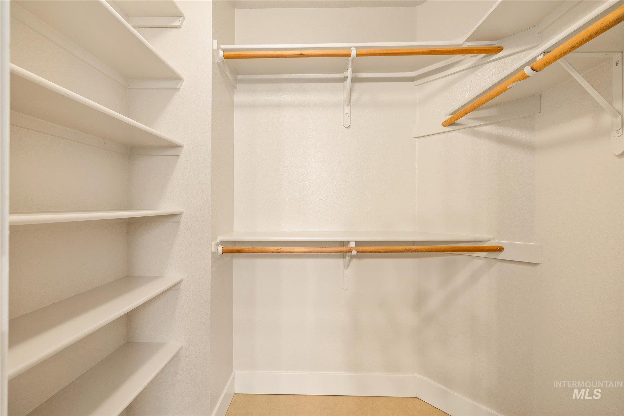 View of walk in closet
