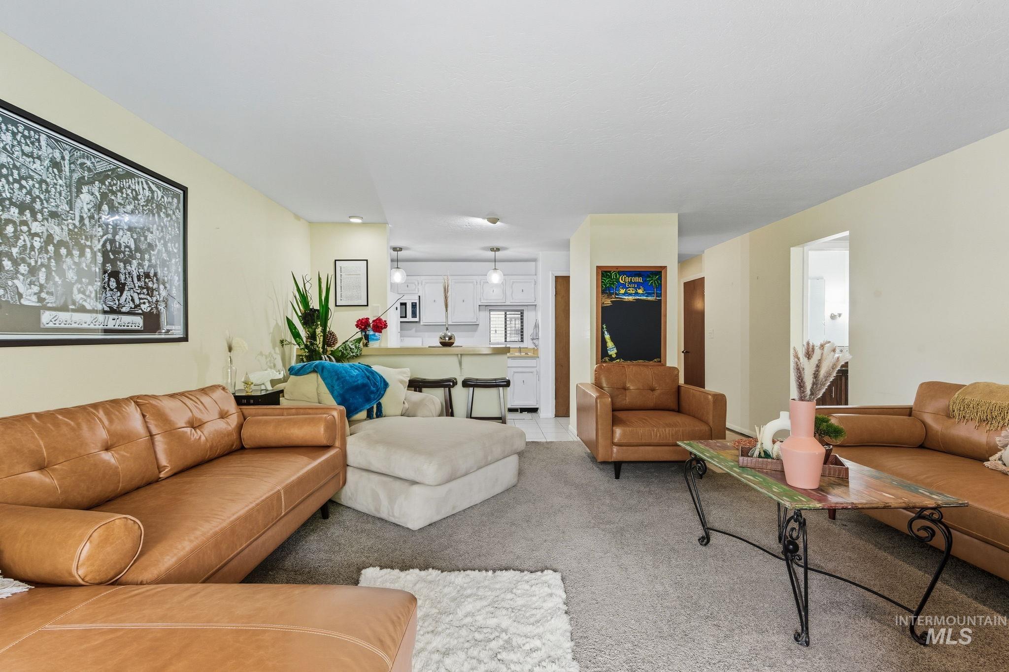 View of carpeted living room