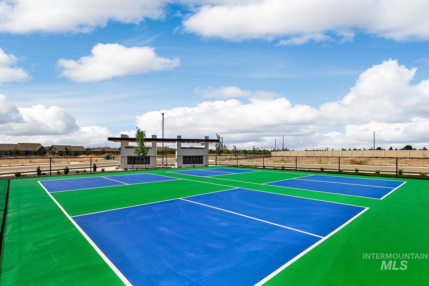 View of tennis court