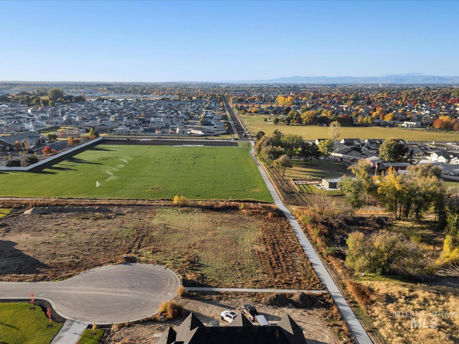 Aerial view of residential area