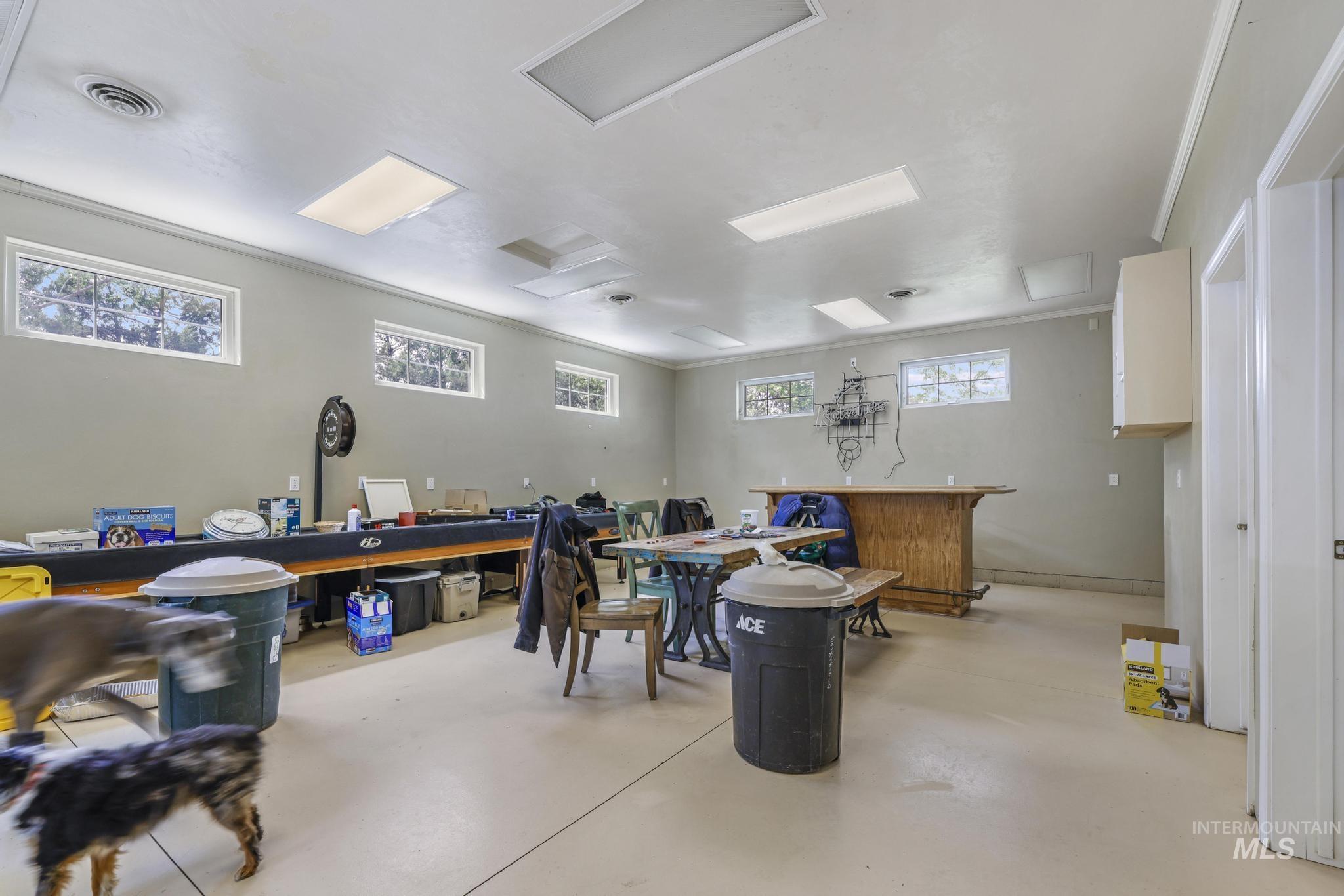 Office space with finished concrete floors