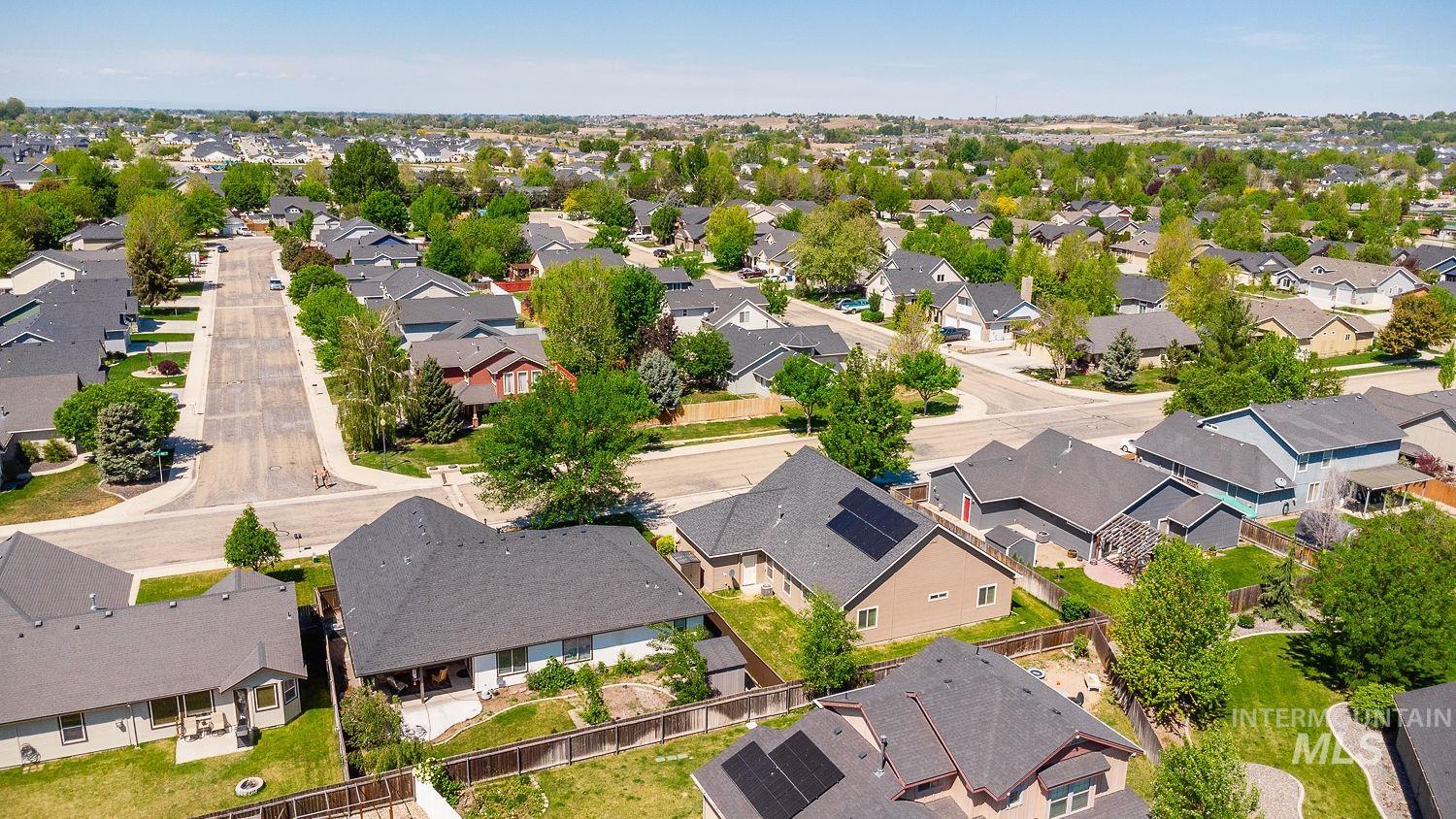 Aerial view of residential area