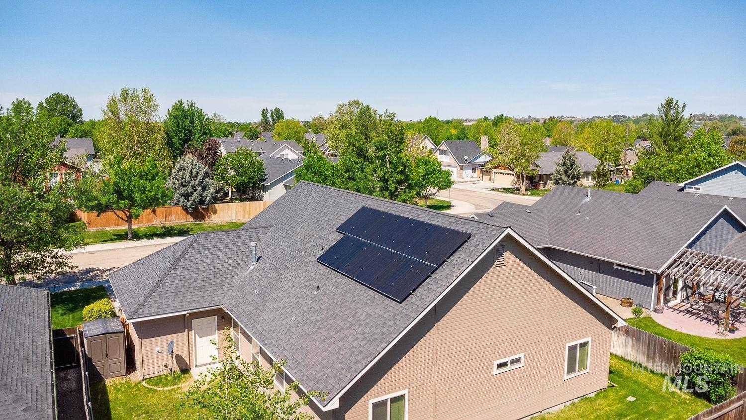 Aerial view of residential area