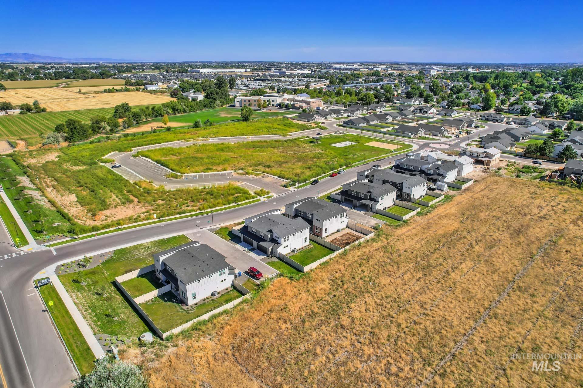 Aerial view of residential area