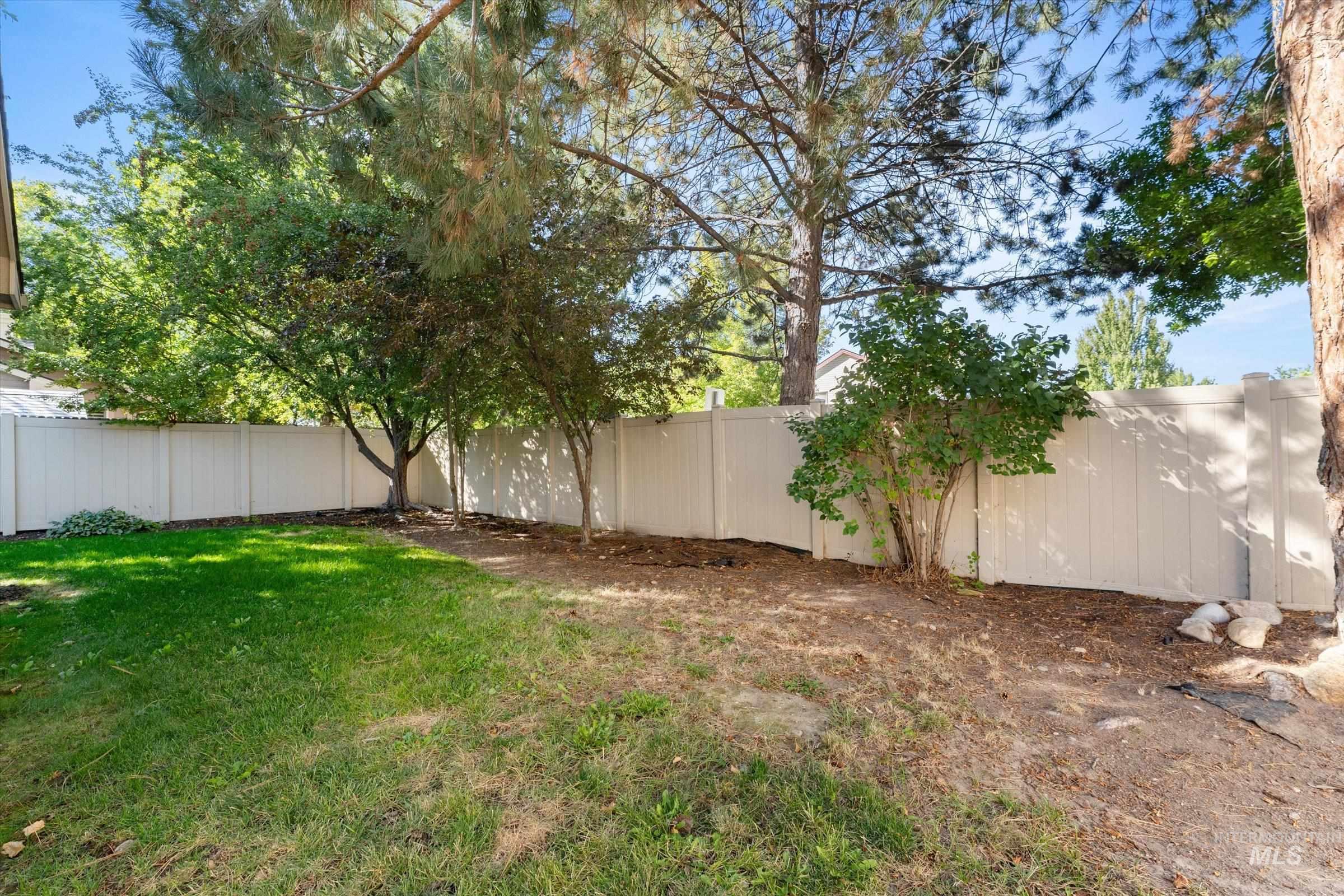 View of fenced backyard