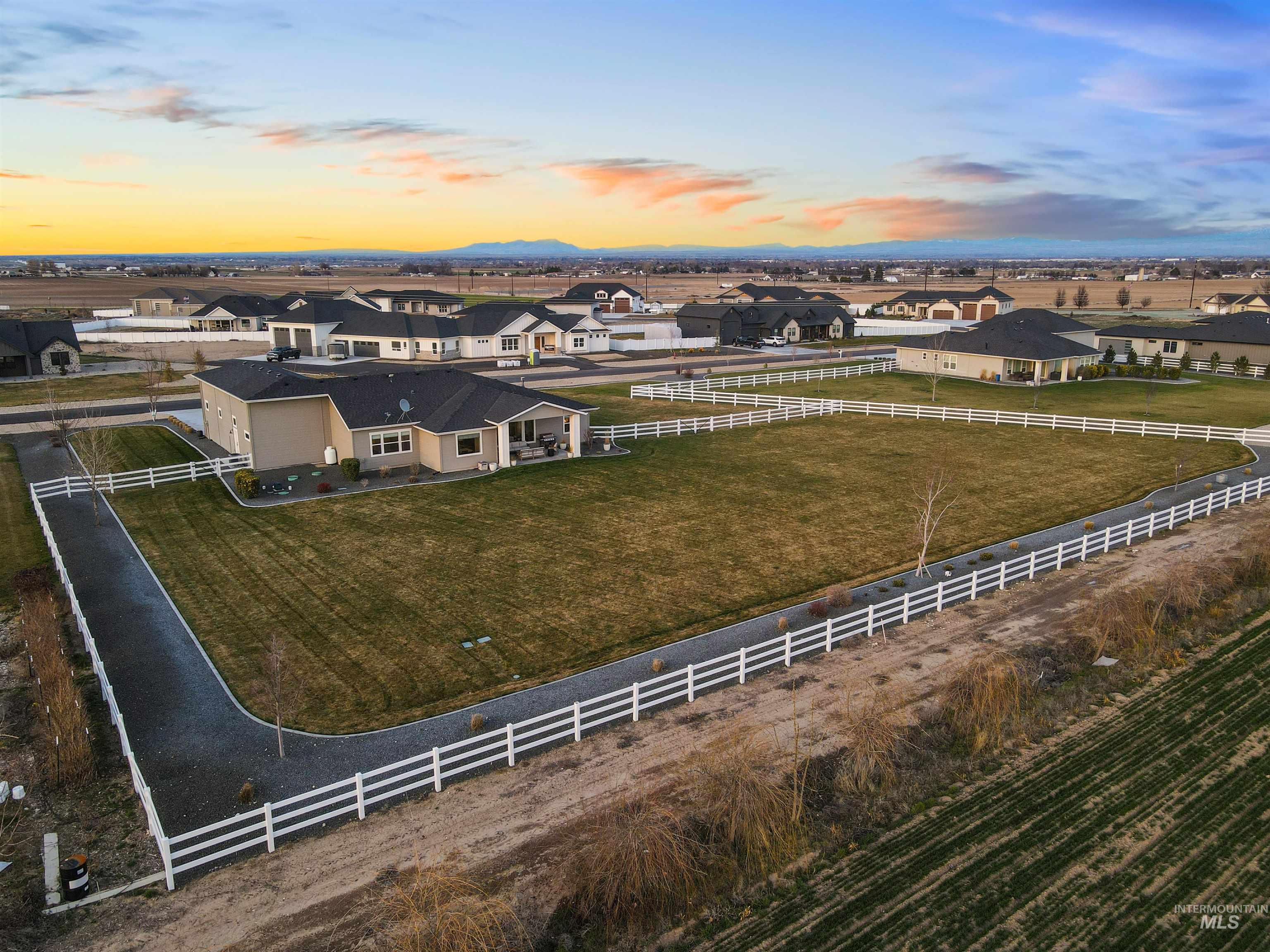 Aerial view of residential area