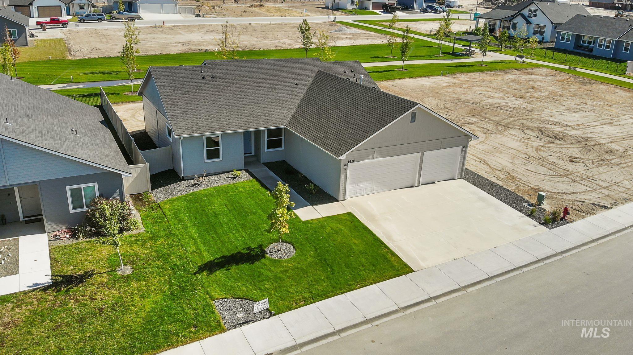 Aerial view of residential area