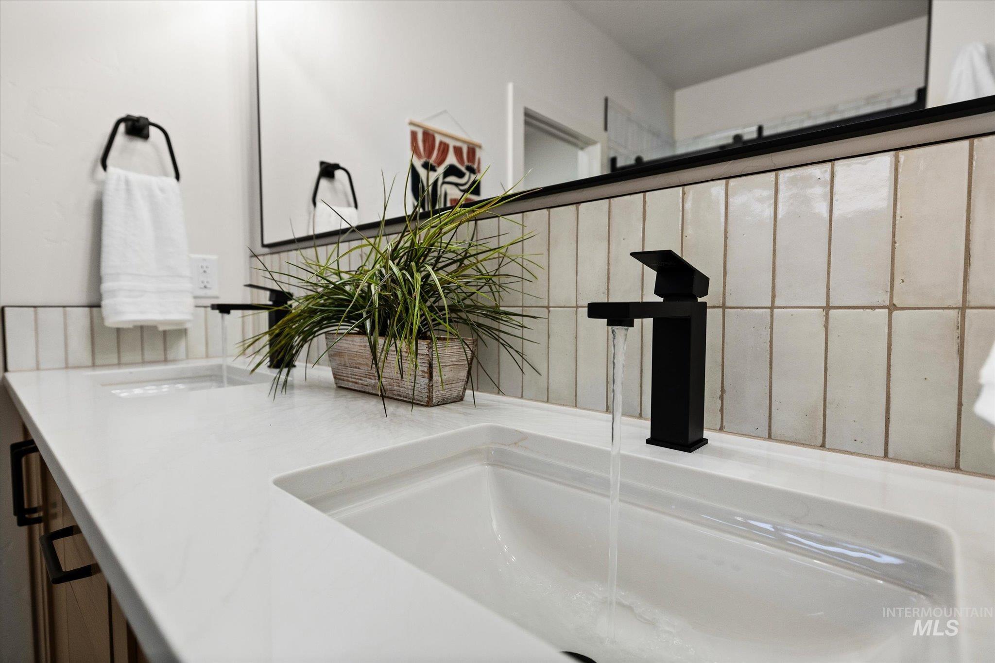 Bathroom view of double vanity