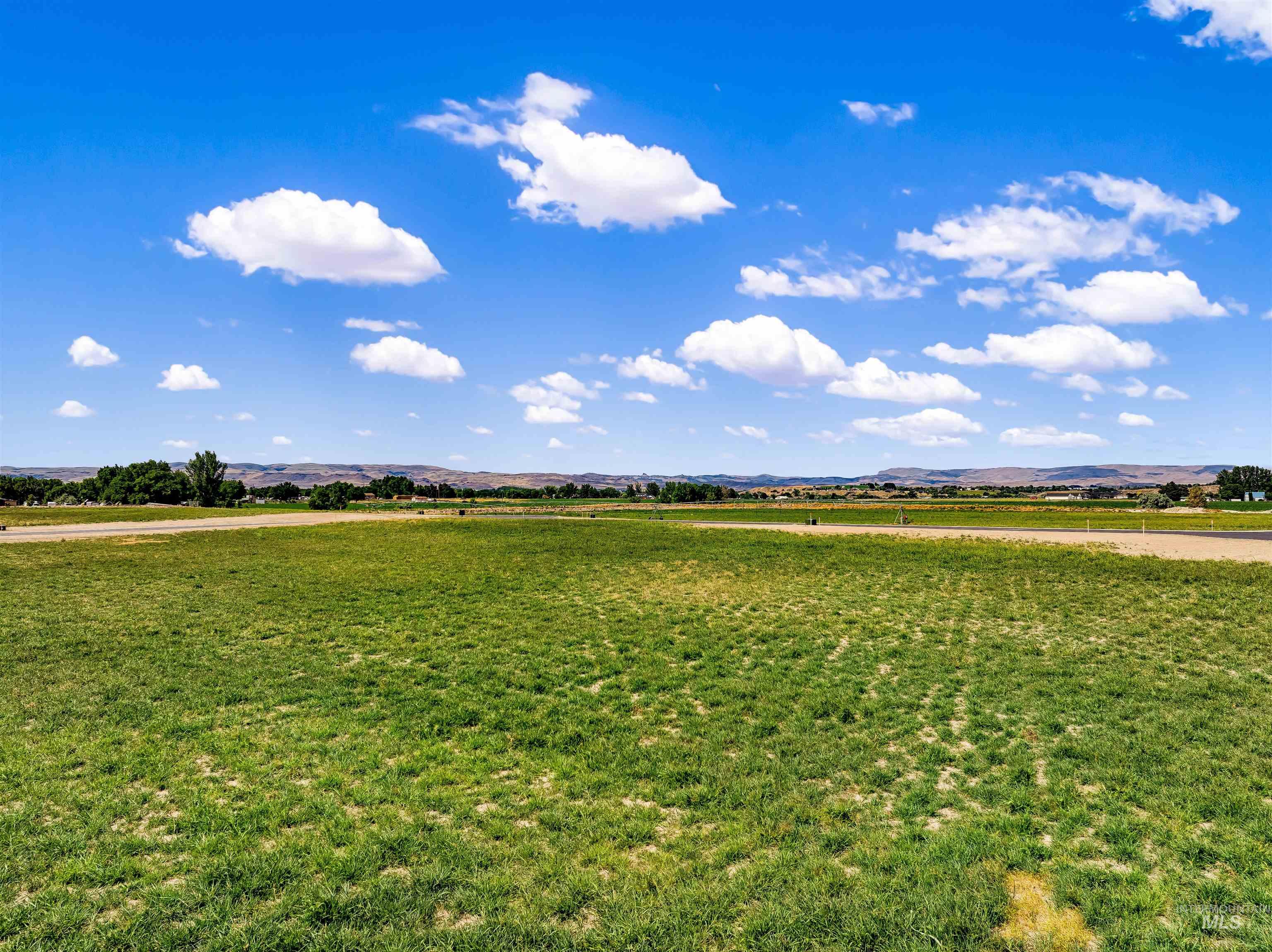 View of green lawn with a rural view and a mountain view