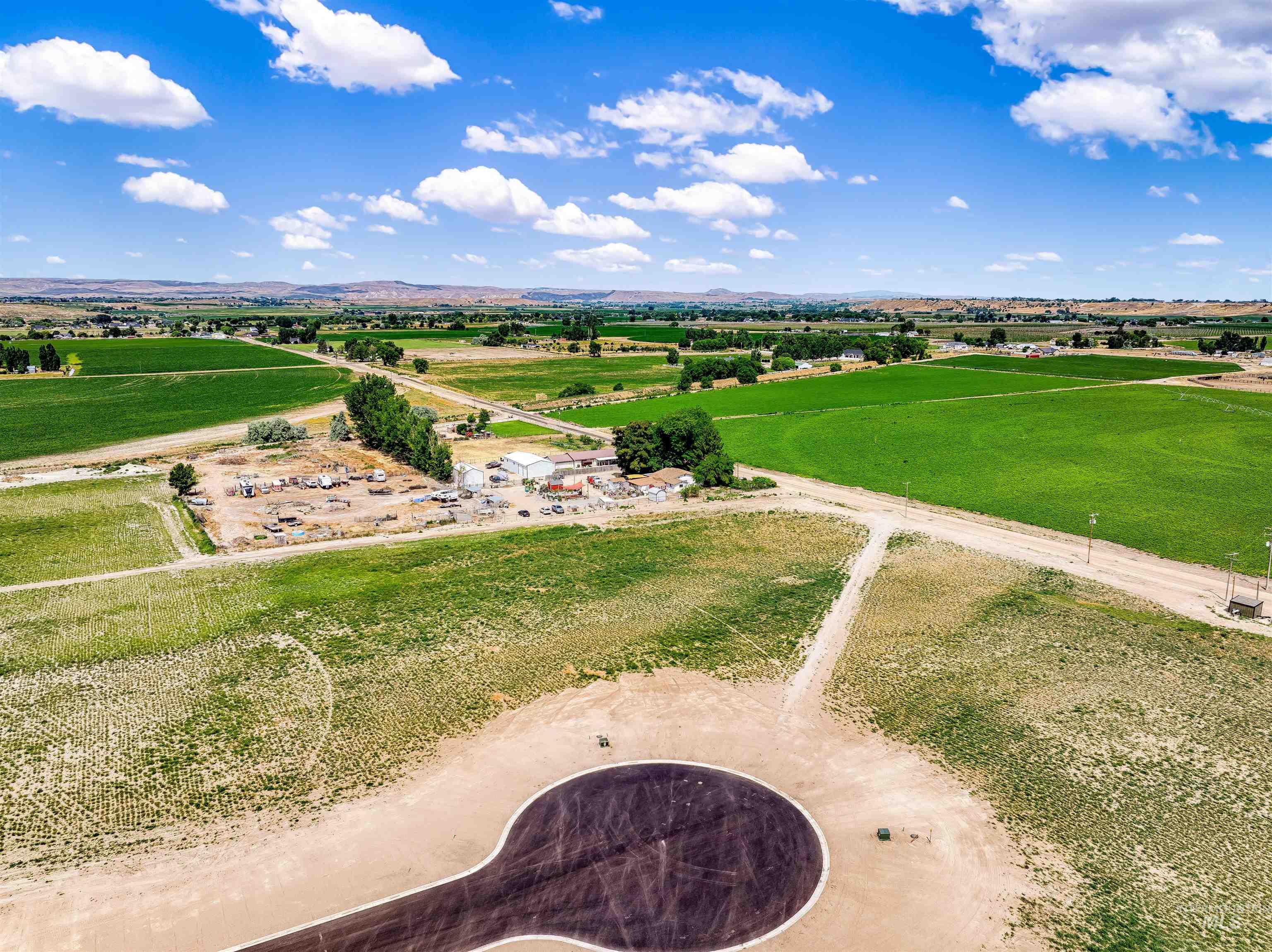 Aerial view of sparsely populated area