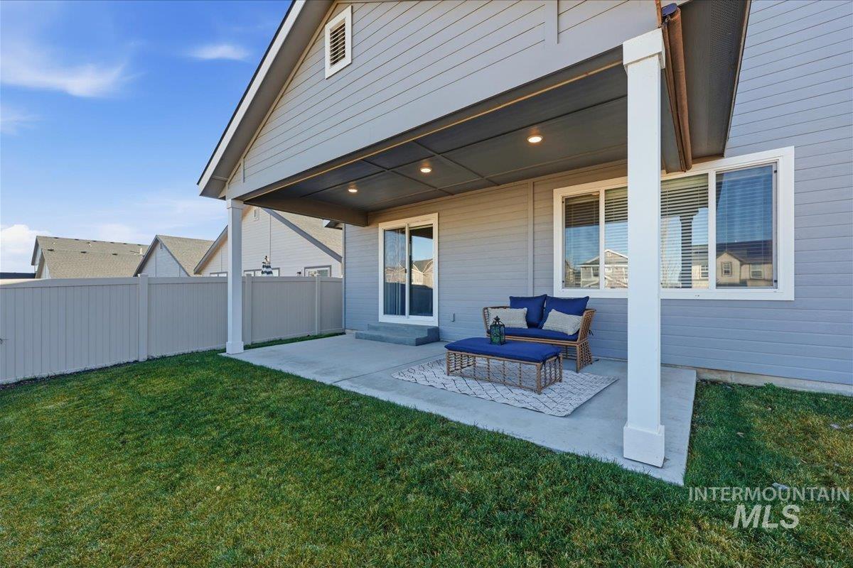 View of yard with a patio area and outdoor lounge area