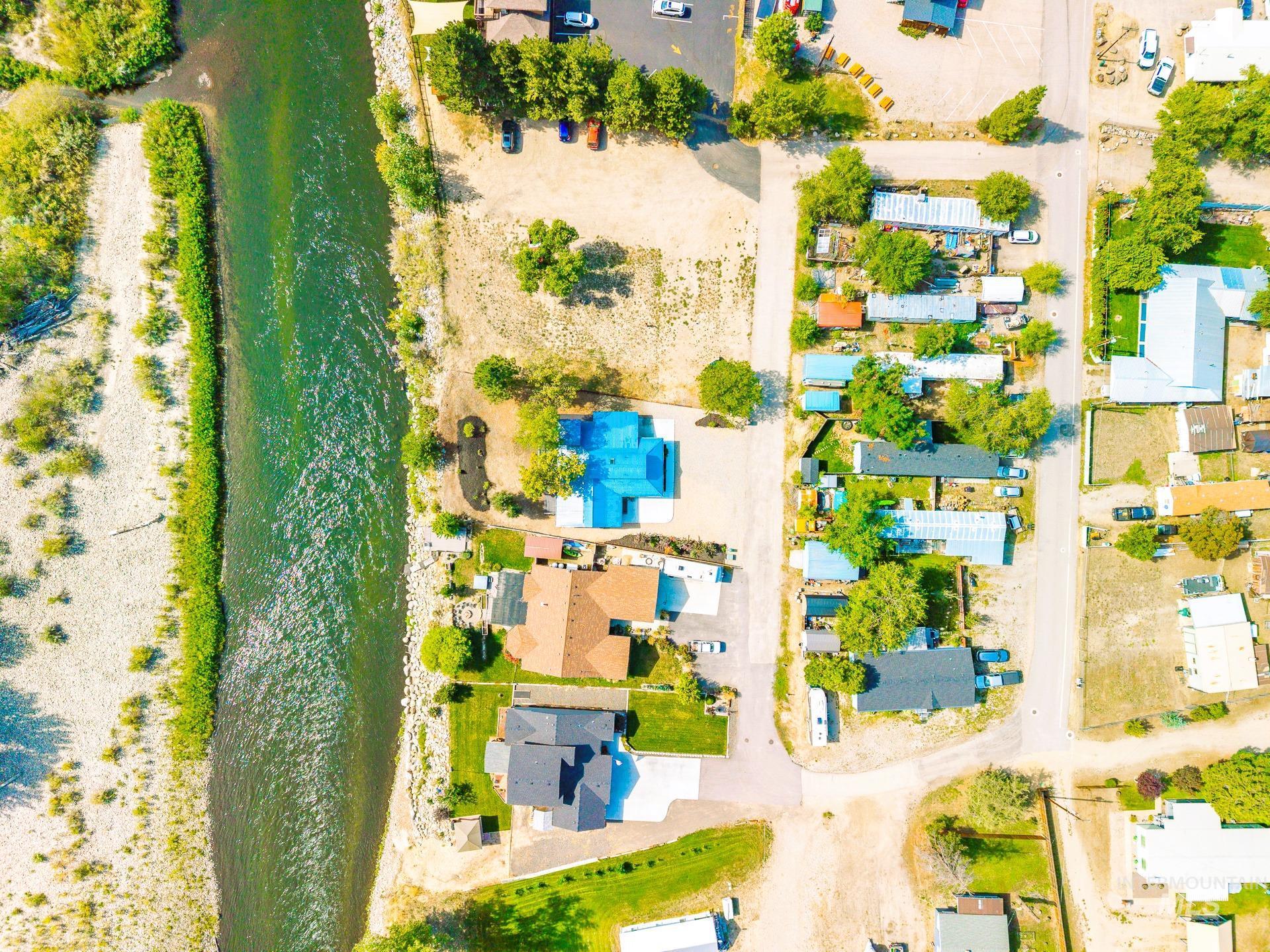 Aerial perspective of suburban area