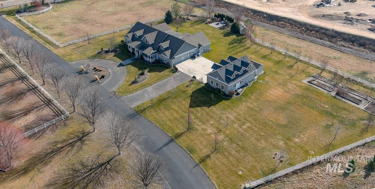 Aerial view of sparsely populated area