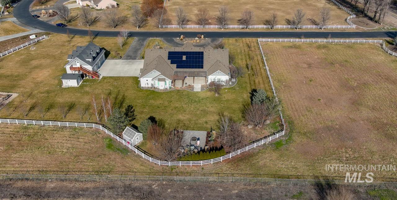 Aerial view of sparsely populated area