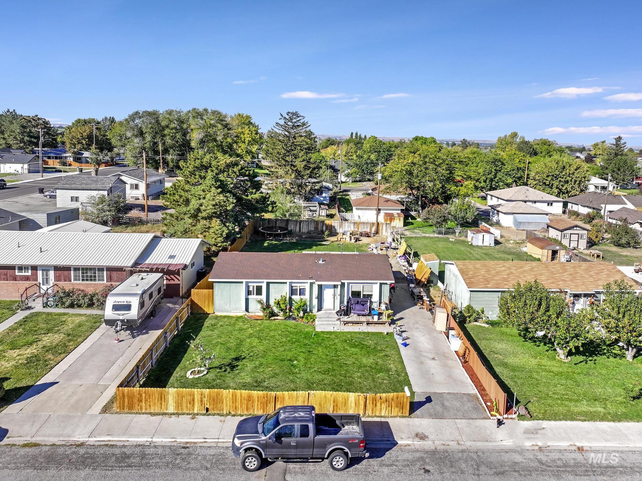 Aerial view of residential area
