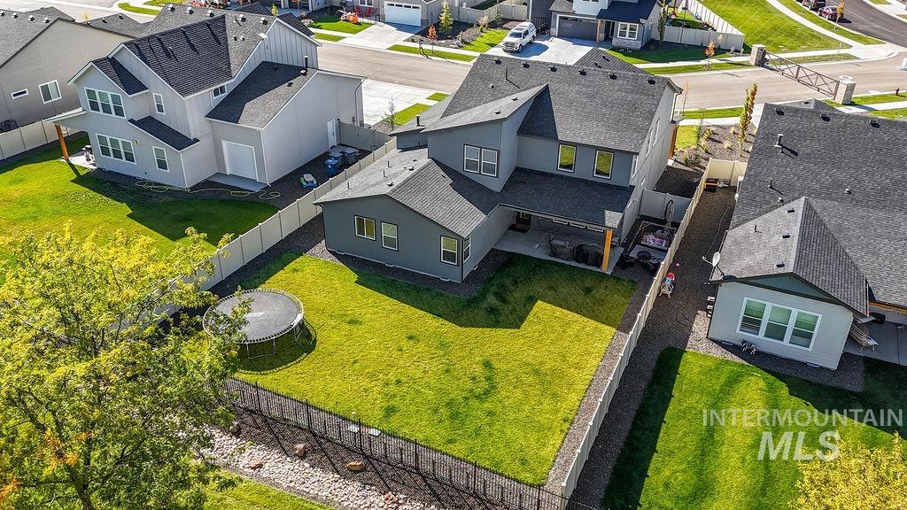 Aerial view of residential area