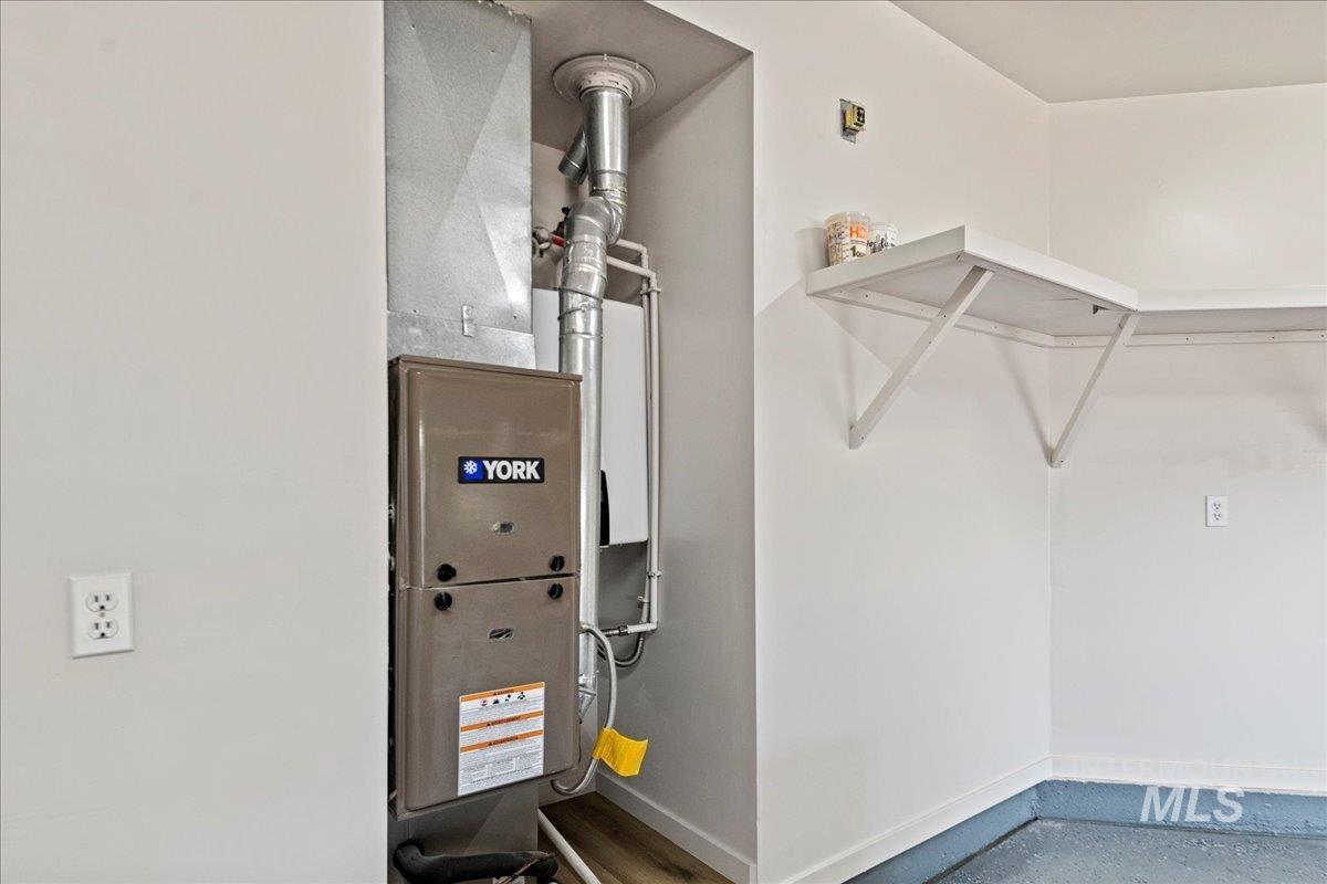 View of Gas Furnace and Gas Tankless Water Heater