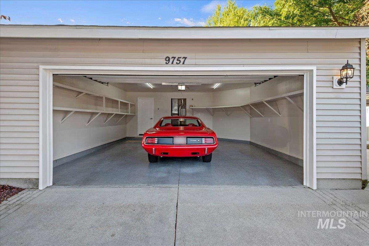 Garage with driveway