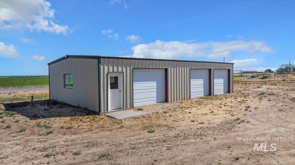 View of detached garage
