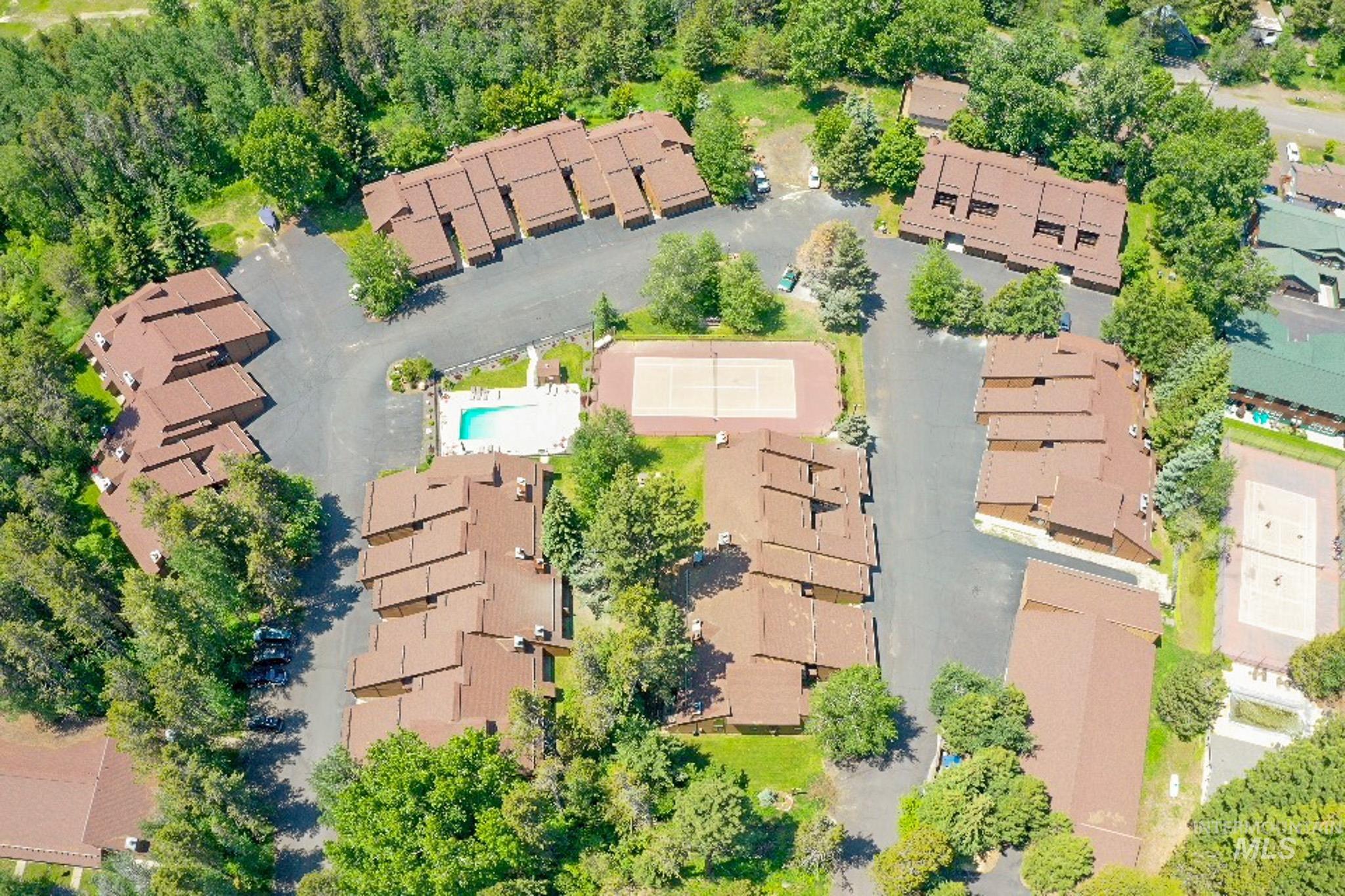 Aerial view of residential area