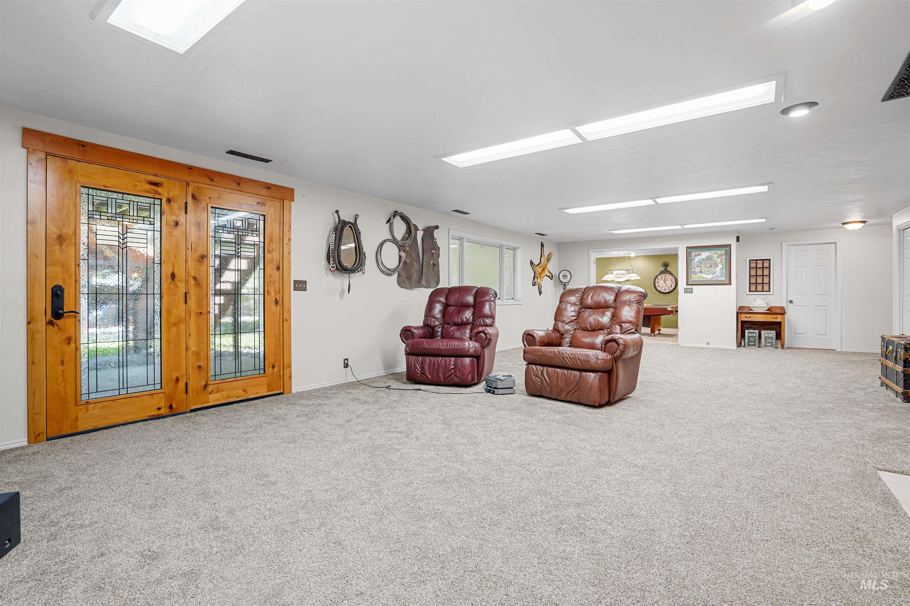 View of carpeted living area