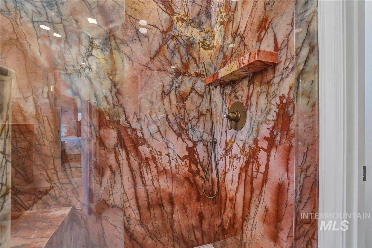 Bathroom view of a shower