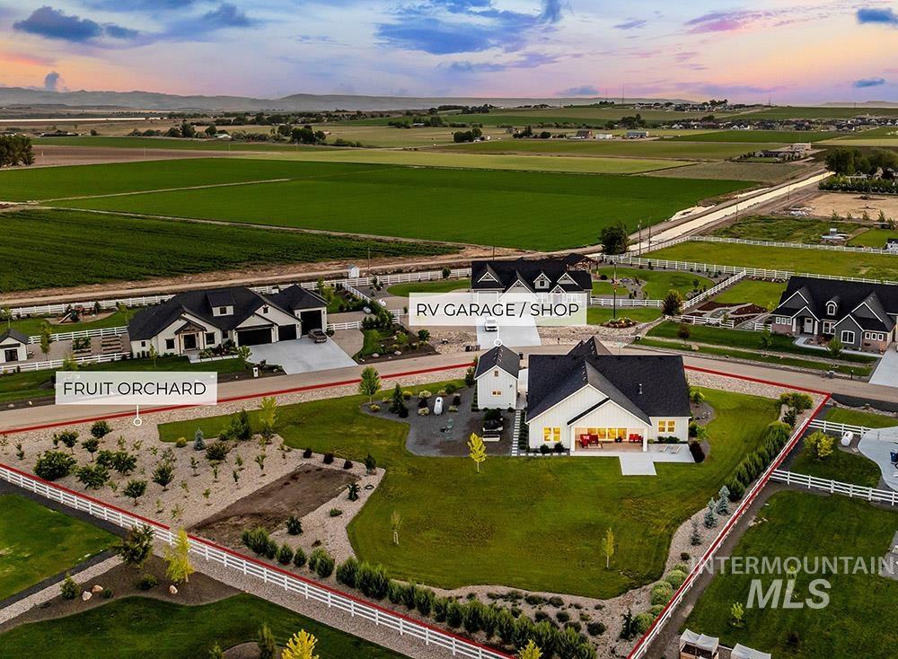 Aerial view of sparsely populated area