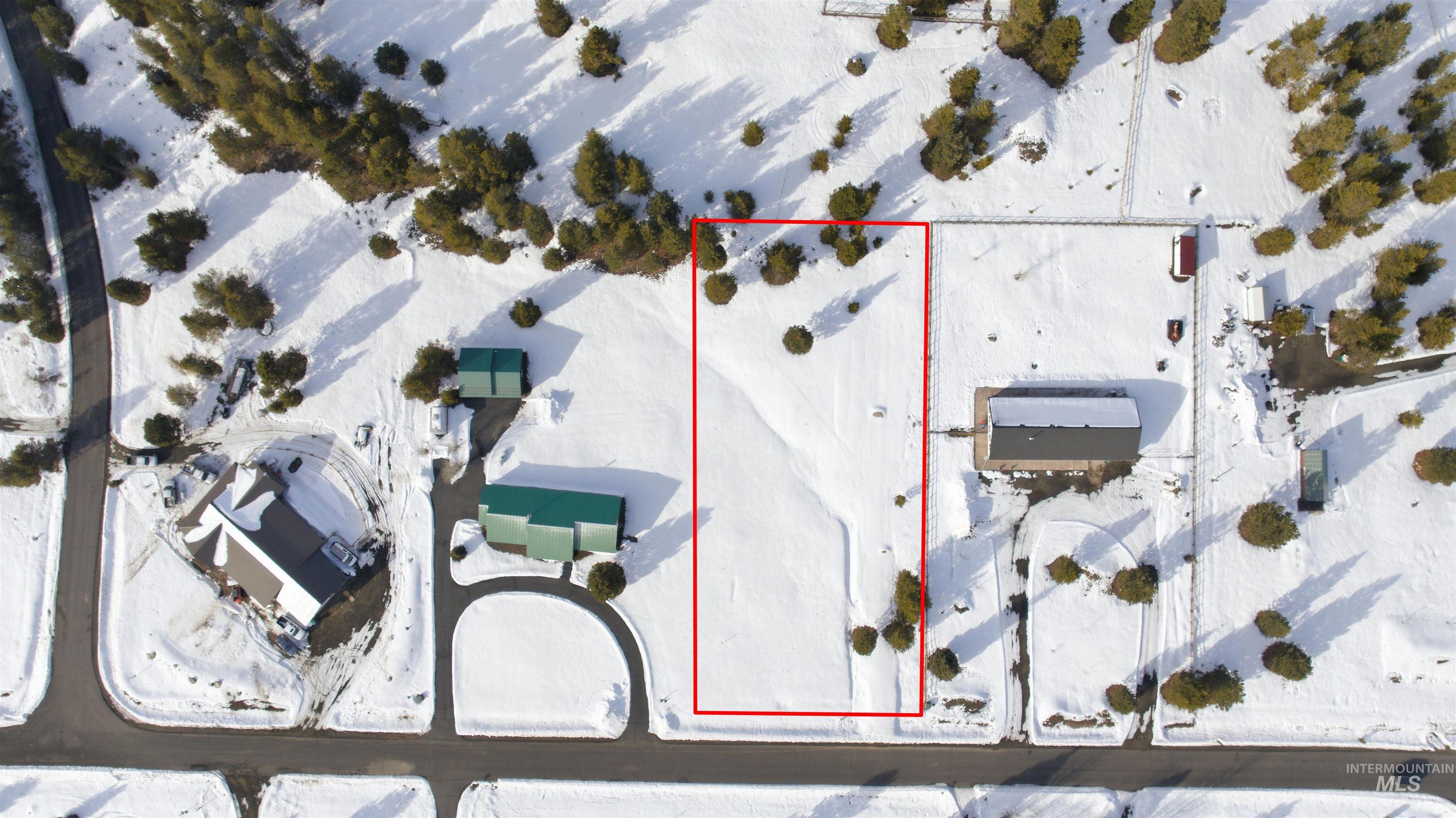 Aerial view of property's location with property boundaries highlighted