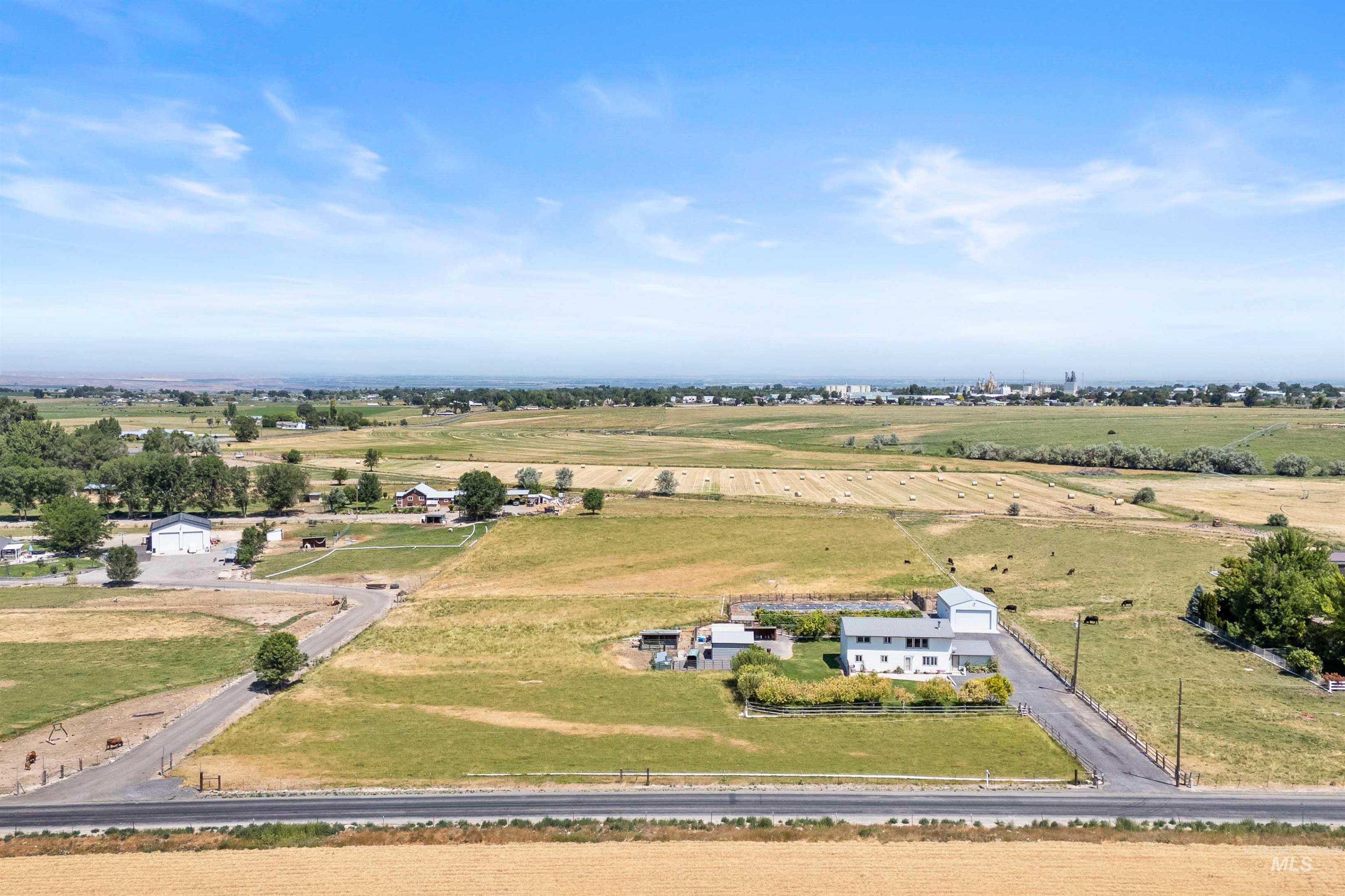 Aerial view of sparsely populated area