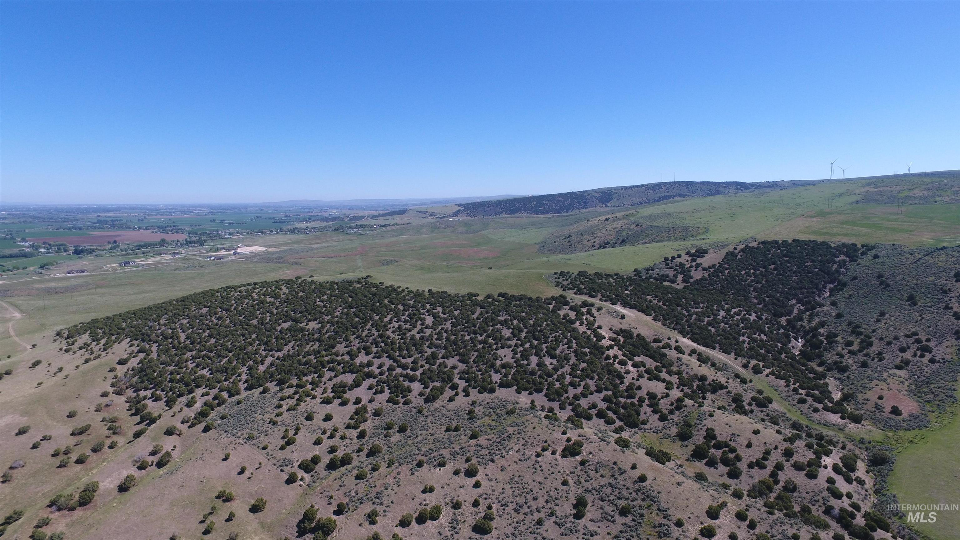 Aerial view of sparsely populated area