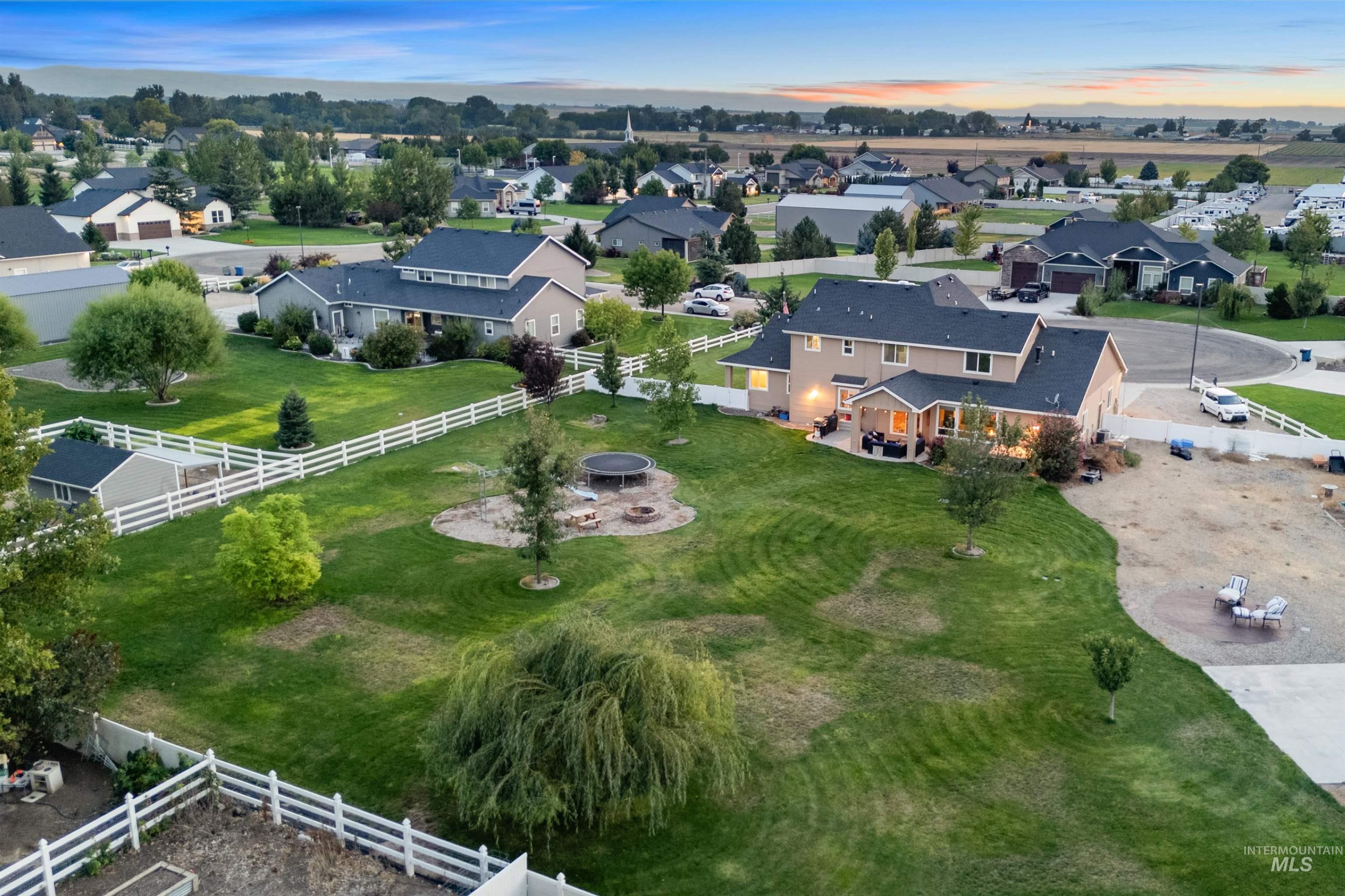 Aerial view of residential area