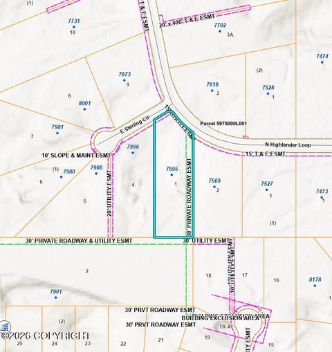 Vacant Land For Sale - 7595 N Highlander Loop<br/> Palmer, AK 99645