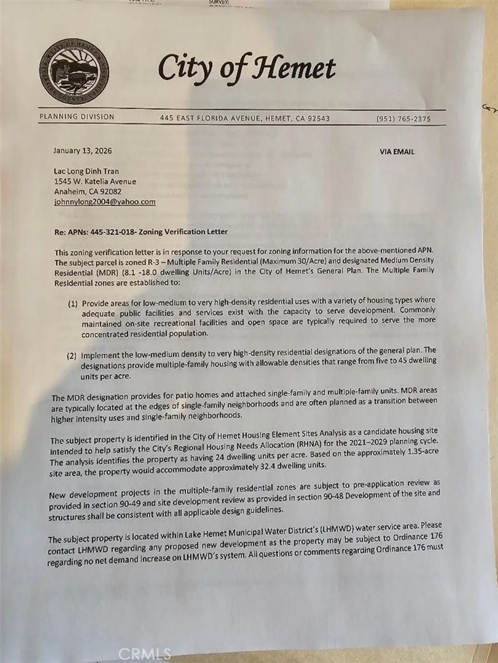 Photo of 160 S San Jacinto St, Hemet, CA 92543 (MLS # PW26031376)