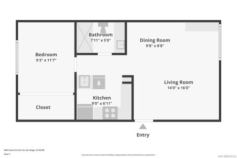 Tiny photo for 4007 Everts St #1G, San Diego, CA 92109 (MLS # 260018373)