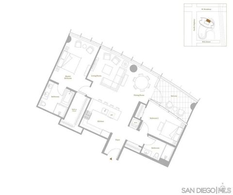 Tiny photo for 888 W E Street #1106, San Diego, CA 92101 (MLS # 250041853)