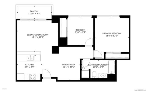 Tiny photo for 425 W Beech St #1003, San Diego, CA 92101 (MLS # 250039409)