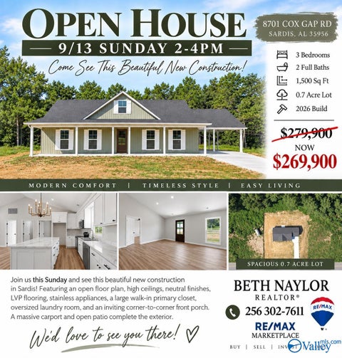 Homes For Sale - 8701 Cox Gap Road<br/> Sardis, AL 35956