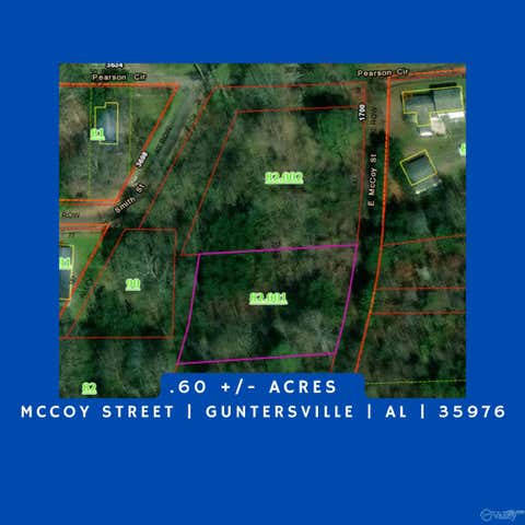 Vacant Land For Sale - .60 +/- LOT E Mccoy Street<br/> Marshall County, Guntersville, AL 35976