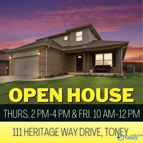 Homes For Sale - 111 Heritage Way Drive<br/> Toney, AL 35773