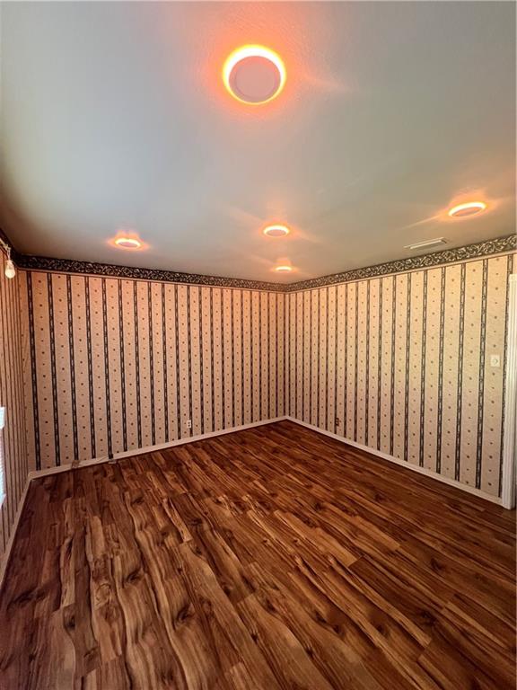 Dining Room with night Recessed Lighting feature.