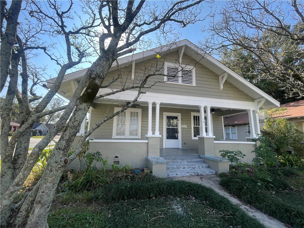 View of front of home featuring covered porch