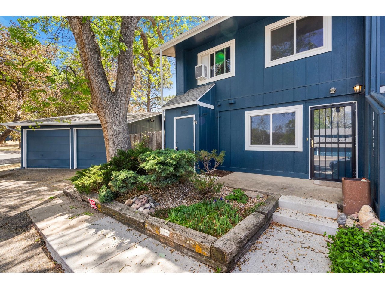 Front of unit showing the 2 car garage