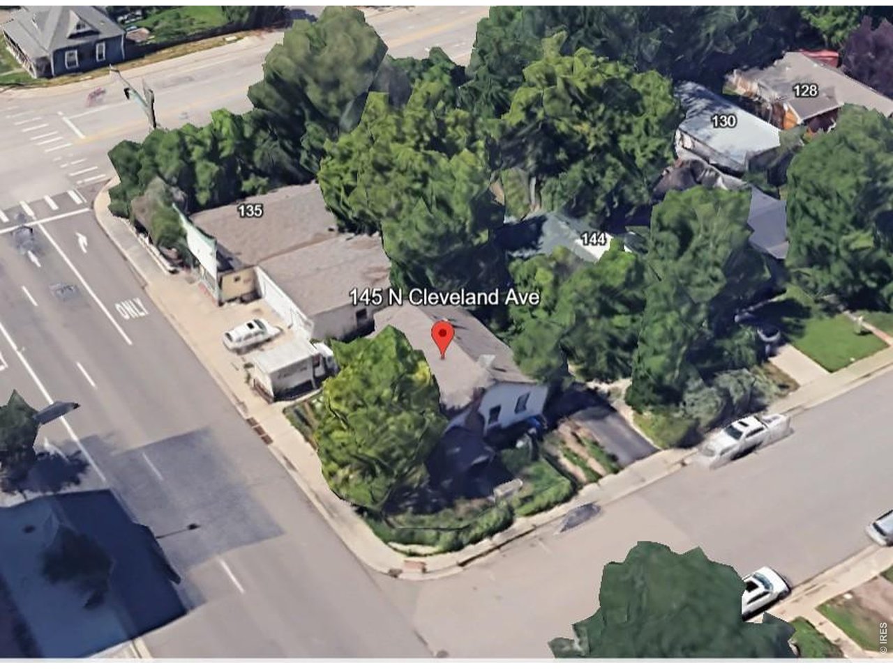 Overhead showing the 3 buildings on property