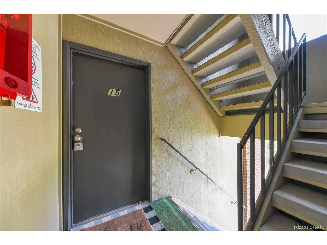 Second floor entrance is covered
