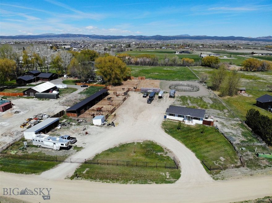 Rare opportunity to own a fully set up horse property on 4.5+ irrigated acres just 10 minutes from Helena. Built by premier Helena Valley builder, this quality 2 bedroom, 1 bathroom home offers the perfect blend of convenience, functionality, and Montana country living. Silver Creek borders the property while the level irrigated pasture, two big guns, riding arena area, automatic waterers, and multiple pipe and wood horse pens create a setup horse owners and trainers will immediately appreciate. All but three of the pens feature access to a covered 120 foot shed row, plus there is a separate machine shed for hay or equipment storage and a tack shed conveniently located next to the pens. The landscaped yard includes a fenced area for dogs and plenty of room to enjoy the outdoors. Best of all, there are light covenants, giving you the freedom to have livestock, horses, equipment, and trailers without restriction. An additional RV hookup with its own power meter adds flexibility for guests, living quarters, or equipment. Turnkey horse properties with irrigation, creek frontage, and no covenants this close to Helena are increasingly hard to find.