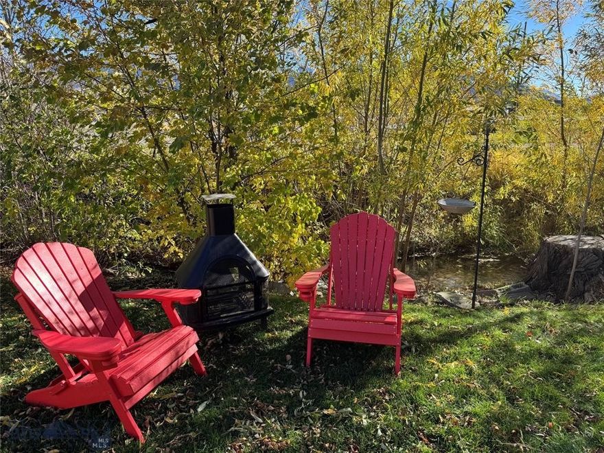 Tremendous location with Fleshman Creek flowing through the back yard! Big Horn Drive is one of those tucked away streets that many don't know about, and it's conveniently located across Park Street from grocery shopping and banking. Its proximity to Park Street gives you quick access to everything, just minutes to downtown Livingston and everything it has to offer as well as just minutes to the I-90 on-ramp. It's adjacent to the walking/bike path that goes through town, out to Carter's Bridge, and continues south through Paradise Valley all the way to Yellowstone Park on the Old Yellowstone Trail. This comfortable 4BR, 2 bath home has a large living room, updated kitchen with gas range, and 2 bedrooms and a full bath on the main floor. The full basement has a big family room, laundry room with terrific storage, 2 more bedrooms with brand new egress windows, and another full bath. Oversized attached double garage with work bench and pull down ladder for storage above. Enclosed breezeway which is perfect for coats, boots, shoes, and more. The dining area has patio doors leading to a maintenance free "Trex-like" composite deck for an appealing outdoor living space. Newly painted exterior! Enjoy the privacy the mature shrubs provide while you relax on your deck listening to the tranquil and soothing sounds of Fleshman Creek flowing by. What a gem this place is! Storage shed included, too.