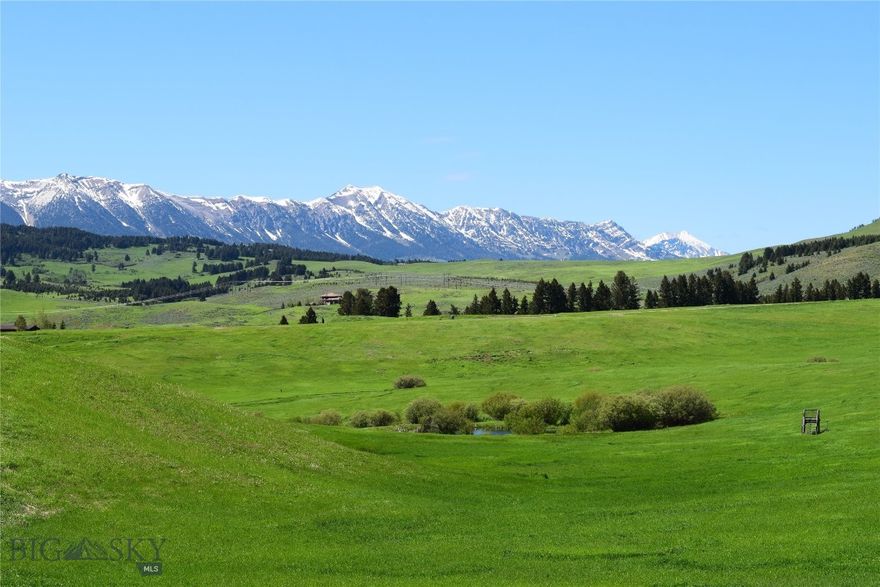 Do not overlook this awesome 40+ acres with no covenants. There are outstanding mountain views from several build sites. There is a driveway up to the year-round spring fed pond, which is arguably the best building site, with natural berms for the utmost in privacy. Put a nice deck out there and watch the wildlife and birds flock to the pond. You will also have natural berms from this build site that block road noise, and you will feel secluded. Imagine your dream home and even a guest home and barns. And stunning Bridger Mountain views! Any type of livestock is welcome. Build a guest house, barn, shop and more. 10 minutes to downtown Bozeman. 25 minutes to the airport. Natural gas, and fiber optics at the road! Although there are no covenants, this lot is governed by the Bridger Canyon Zoning Regulations. Ask for a copy!